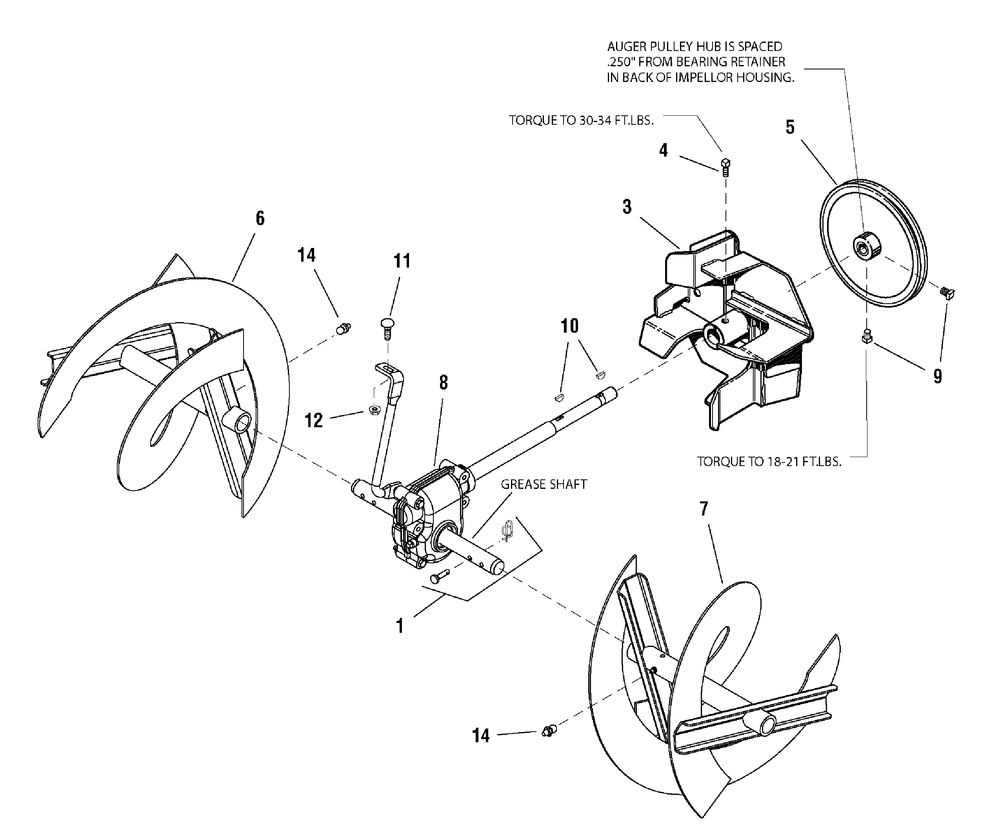 Auger Drive Group - 28" Diagram and Parts List for 1695441-LP1695441-928E 2008 Briggs and Stratton Snow Blower